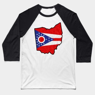 Ohio State Flag Dayton Cleveland Cincinnati Columbus Athens Toledo Akron Canton Baseball T-Shirt